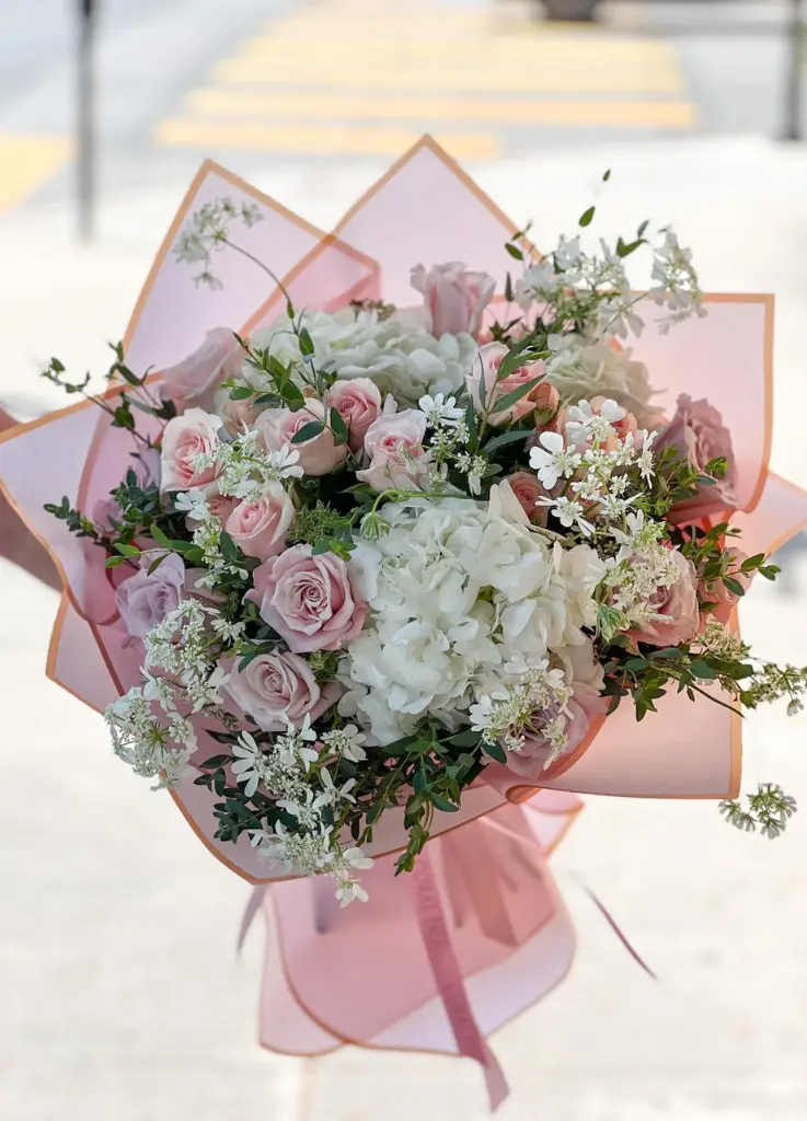 White and Pink Flowers - Fresh Flower Bouquet