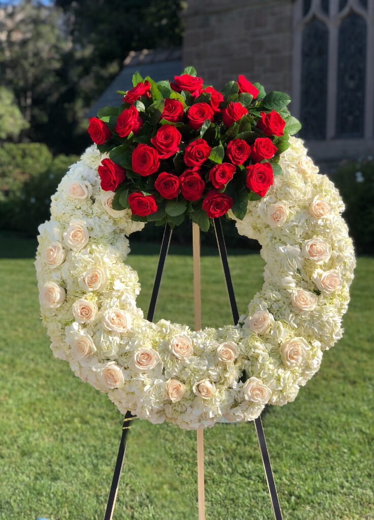 standing circle sympathy wreath
