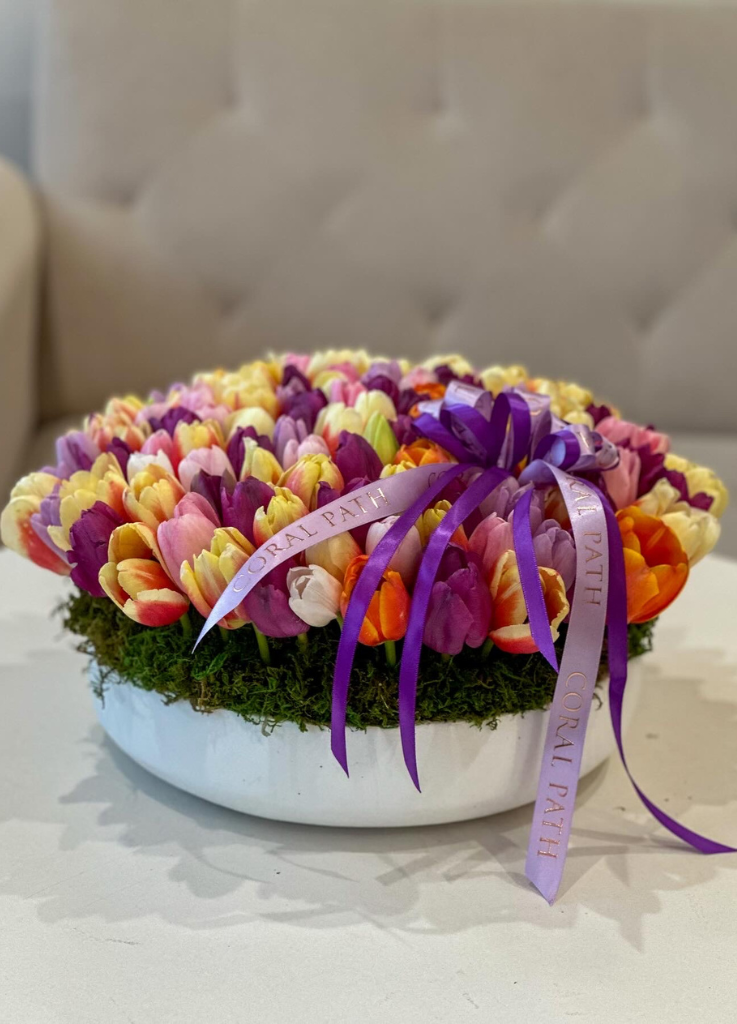 tulips in a bowl