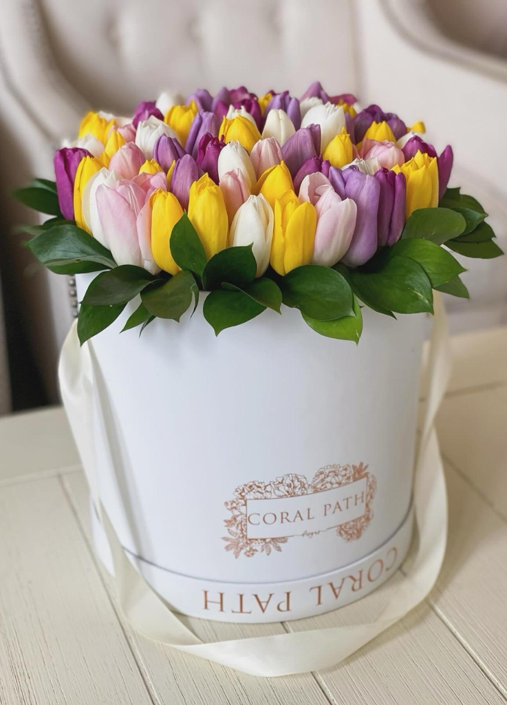 Tulips in a Hat Box