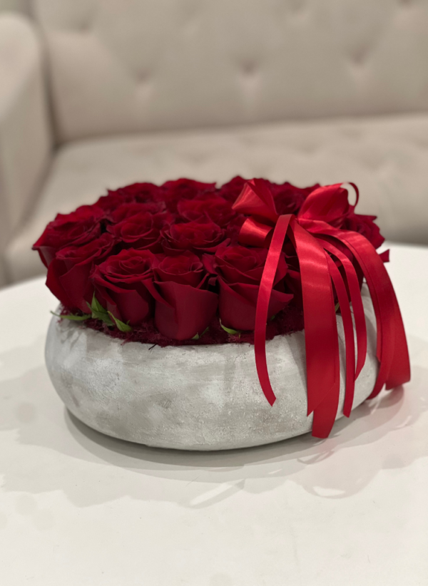 classy red rose arrangement