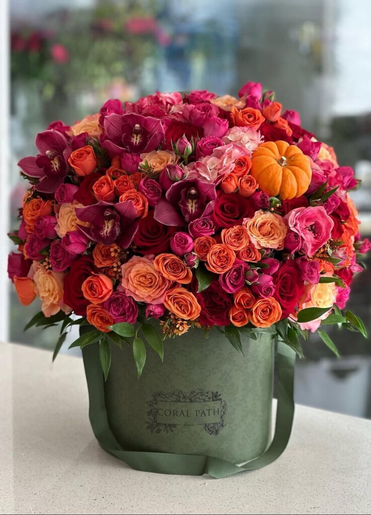 Kensington Ave - fall flower arrangement by Coral Path Designs, Los Angeles florist