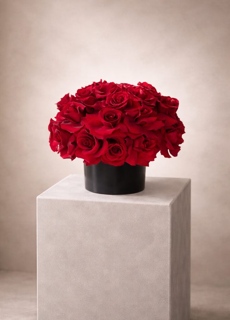 Charm Rose Centerpiece - anniversary flower vase arrangement from Coral Path Designs with Los Angeles flower delivery